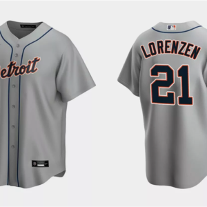 Men Detroit Tigers #21 Michael Lorenzen Gray Cool Base Stitched Jersey