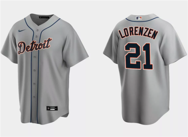 Men Detroit Tigers #21 Michael Lorenzen Gray Cool Base Stitched Jersey