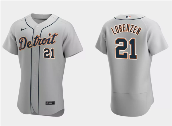 Men Detroit Tigers #21 Michael Lorenzen Gray Flex Base Stitched Jersey