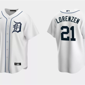 Men Detroit Tigers #21 Michael Lorenzen White Cool Base Stitched Jersey