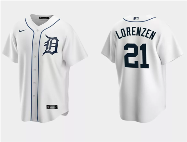 Men Detroit Tigers #21 Michael Lorenzen White Cool Base Stitched Jersey