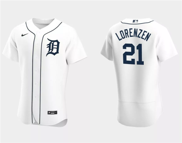 Men Detroit Tigers #21 Michael Lorenzen White Flex Base Stitched Jersey