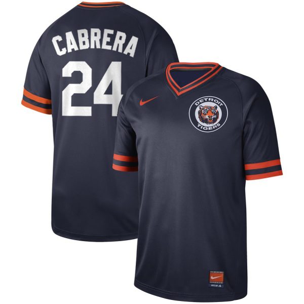 Men Detroit Tigers #24 Miguel Cabrera Navy Cooperstown Collection Legend Stitched MLB Jersey