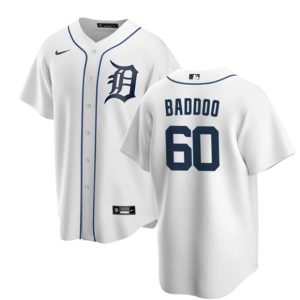 Men Detroit Tigers #60 Akil Baddoo White Cool Base Stitched Jersey