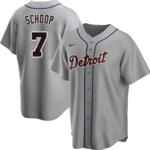 Men Detroit Tigers #7 Jonathan Schoop Gray Cool Base Stitched Jersey