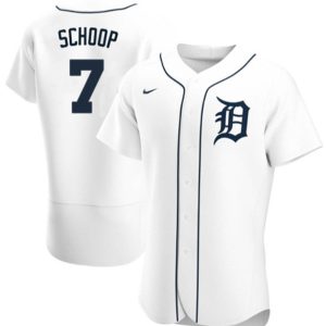 Men Detroit Tigers #7 Jonathan Schoop White Flex Base Stitched Jersey