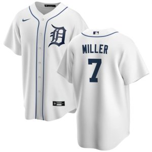 Men Detroit Tigers #7 Shelby Miller White Cool Base Stitched Baseball Jersey