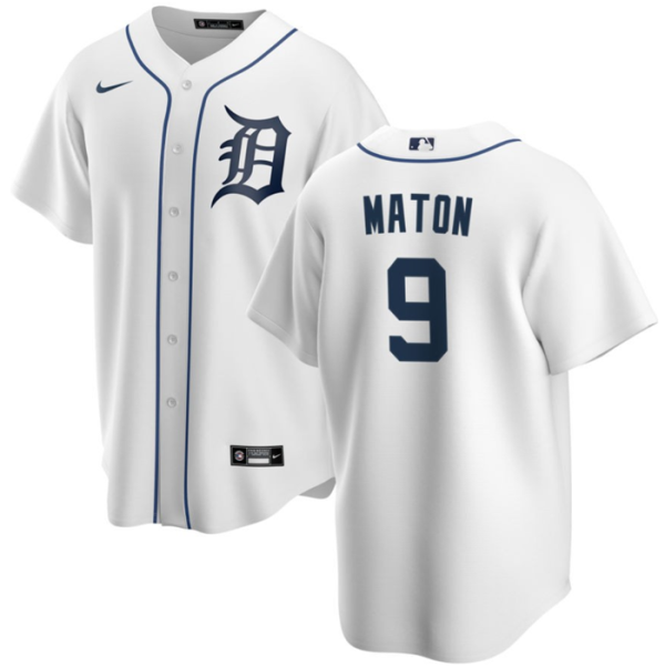 Men Detroit Tigers #9 Nick Maton White Cool Base Stitched Jersey