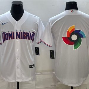 Men Dominican Republic Baseball 2023 White World Baseball Big Logo Classic Stitched Jersey