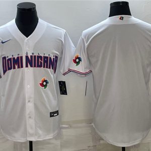 Men Dominican Republic Baseball 2023 White World Baseball With Patch Classic Stitched Jersey