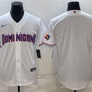 Men Dominican Republic Baseball 2023 White World Baseball With Patch Classic Stitched Jersey