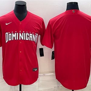 Men Dominican Republic Baseball Blank 2023 Red World Baseball Classic Stitched Jersey