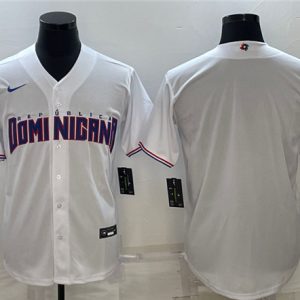 Men Dominican Republic Baseball Blank 2023 White World Baseball Classic Stitched Jersey