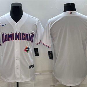 Men Dominican Republic Baseball Blank 2023 White World Baseball Classic Stitched Jersey