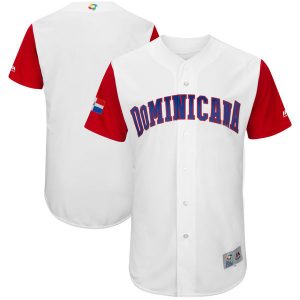 Men Dominican Republic Baseball Majestic White 2017 World Baseball Classic Team Stitched WBC Jersey