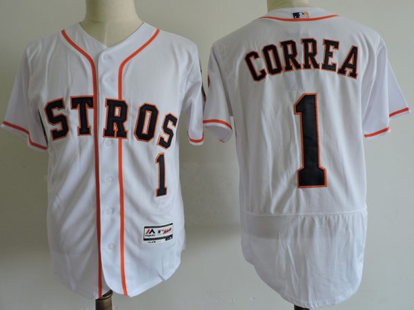 Men Houston Astros #1 Carlos Correa Gray Elite Stitched MLB Jersey