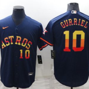 Men Houston Astros #10 Yuli Gurriel 2022 Navy Cool Base Stitched Jersey