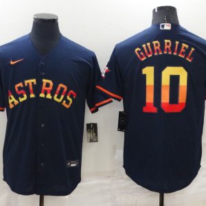 Men Houston Astros #10 Yuli Gurriel 2022 Navy Cool Base Stitched Jersey