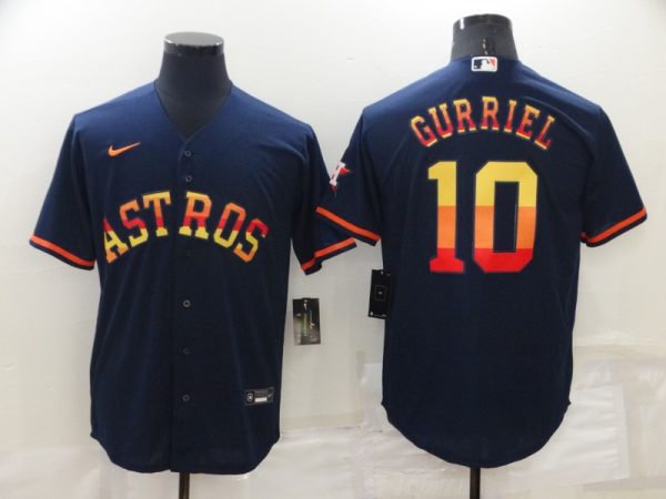 Men Houston Astros #10 Yuli Gurriel 2022 Navy Cool Base Stitched Jersey