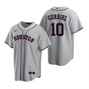 Men Houston Astros #10 Yuli Gurriel Gray Cool Base Stitched Jersey