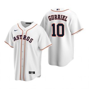 Men Houston Astros #10 Yuli Gurriel White Cool Base Stitched Jersey