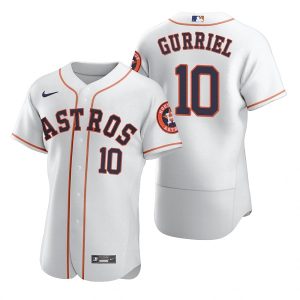 Men Houston Astros #10 Yuli Gurriel White Flex Base Stitched Jersey