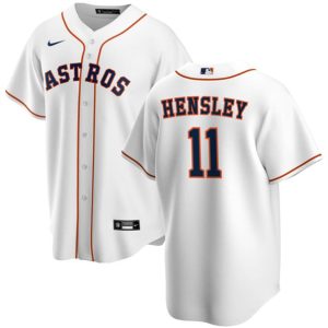 Men Houston Astros #11 David Hensley White Cool Base Stitched Baseball Jersey