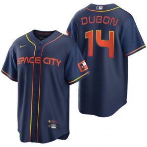 Men Houston Astros #14 Mauricio Dubón 2022 Navy City Connect Cool Base Stitched Baseball Jersey