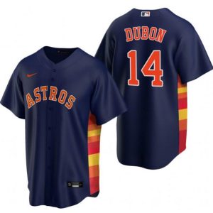 Men Houston Astros #14 Mauricio Dubón Navy Cool Base Stitched Baseball Jersey