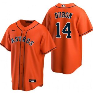 Men Houston Astros #14 Mauricio Dubón Orange Cool Base Stitched Baseball Jersey