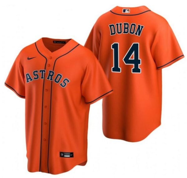 Men Houston Astros #14 Mauricio Dubón Orange Cool Base Stitched Baseball Jersey