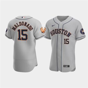 Men Houston Astros #15 Martin Maldonado Gray 60th Anniversary Flex Base Stitched Baseball Jersey