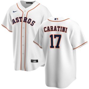 Men Houston Astros #17 Victor Caratini White Cool Base Stitched Baseball Jersey