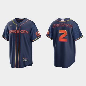 Men Houston Astros #2 Alex Bregman 2022 Navy City Connect Cool Base Stitched Jersey