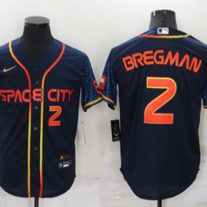 Men Houston Astros #2 Alex Bregman 2022 Navy City Connect Cool Base Stitched Jersey