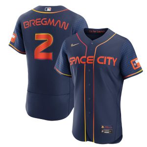 Men Houston Astros #2 Alex Bregman 2022 Navy City Connect Flex Base Stitched Baseball Jersey