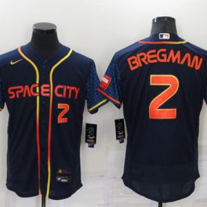 Men Houston Astros #2 Alex Bregman 2022 Navy City Connect Flex Base Stitched Baseball Jersey