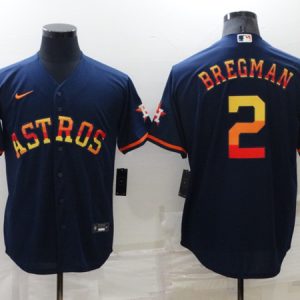 Men Houston Astros #2 Alex Bregman 2022 Navy Cool Base Stitched Jersey