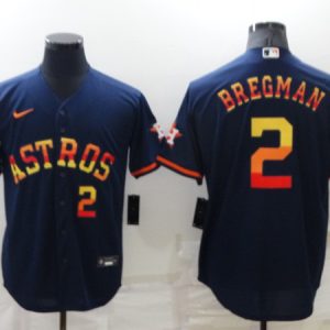 Men Houston Astros #2 Alex Bregman 2022 Navy Cool Base Stitched Jersey