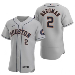 Men Houston Astros #2 Alex Bregman Gray Flex Base Stitched Jersey