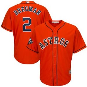 Men Houston Astros #2 Alex Bregman Majestic Orange 2019 World Series Bound Cool Base Stitched MLB Jersey