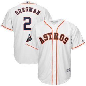 Men Houston Astros #2 Alex Bregman Majestic White 2019 World Series Bound Cool Base Stitched MLB Jersey