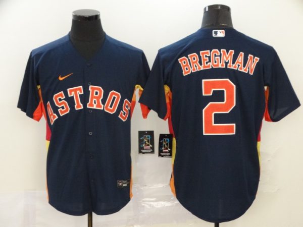 Men Houston Astros #2 Alex Bregman Navy Cool Base Stitched MLB Jersey