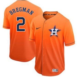 Men Houston Astros #2 Alex Bregman Orange Cool Base Drift Edition Stitched Jersey