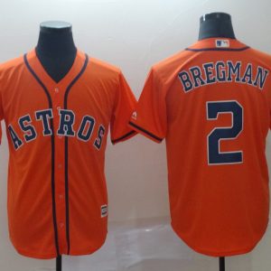 Men Houston Astros #2 Alex Bregman Orange Cool Base Stitched MLB Jersey