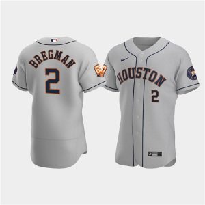 Men Houston Astros #2 Jose Altuve Gray 60th Anniversary Flex Base Stitched Baseball Jersey