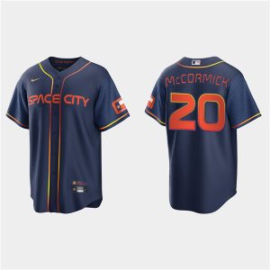 Men Houston Astros #20 Chas McCormick 2022 Navy City Connect Cool Base Stitched Jersey