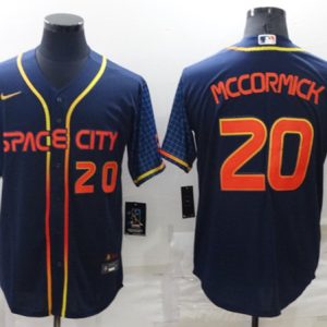 Men Houston Astros #20 Chas McCormick 2022 Navy City Connect Cool Base Stitched Jersey