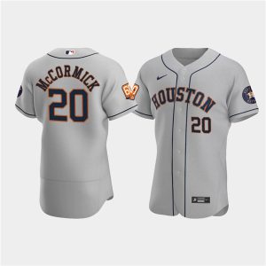 Men Houston Astros #20 Chas McCormick Gray 60th Anniversary Flex Base Stitched Baseball Jersey