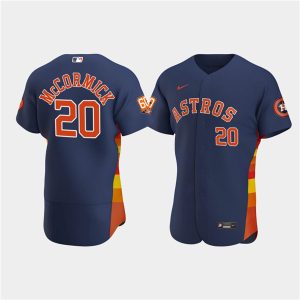 Men Houston Astros #20 Chas McCormick Navy 60th Anniversary Flex Base Stitched Baseball Jersey